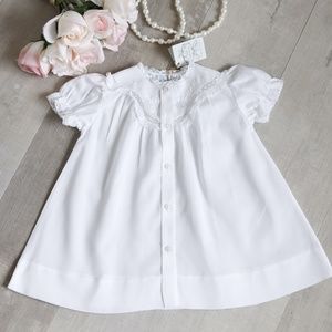 White Heirloom Dress Day Gown Newborn Feltman Brothers Lace Embroidery NWT